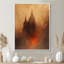 «Grey Orange Winter Mystic Moon On Dracula Caslte», art mural châteaux-1878355501-1878355496