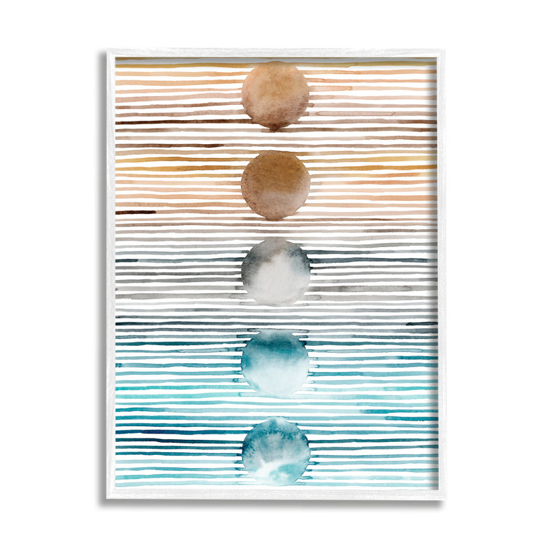 Motif géométrique à rayures dégradées par Grace Popp - imprimé, H 20 po x l 16 po x P 1,5 po