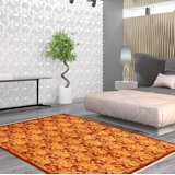 One-of-a-Kind Rectangle 5' X 8' New Age Wool Area Rug in Dark Red/Light Yellow