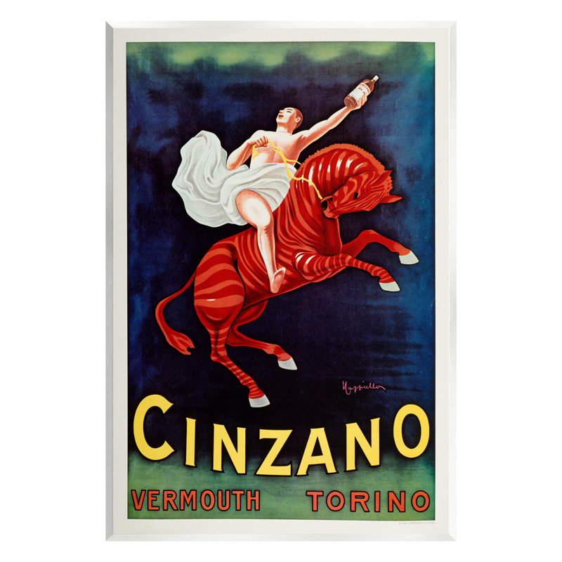 Cinzano Vermouth Vintage Ad by Marcus Jules - Unframed Print on MDF, 15" H x 10" W x 0.5" D
