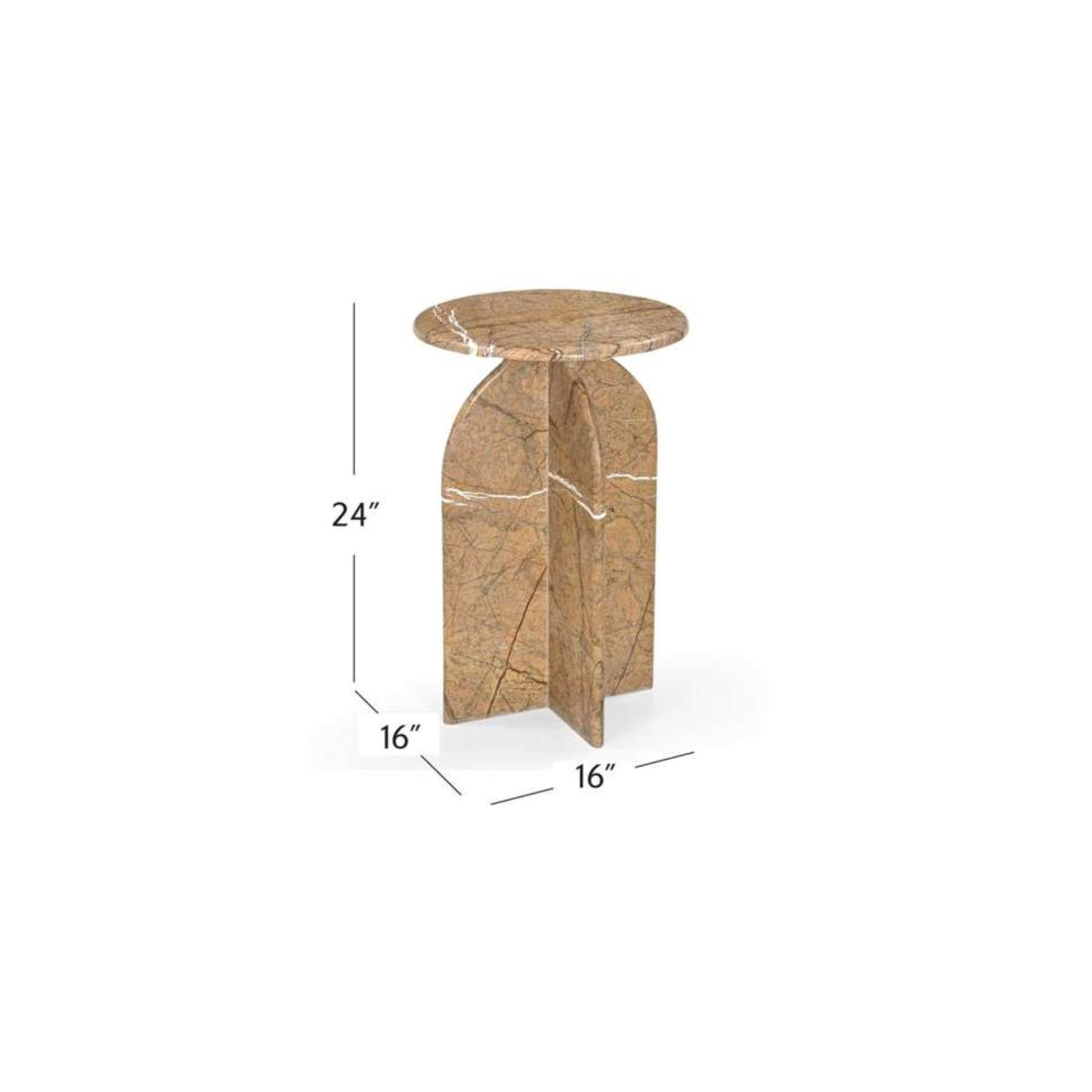 Sven Pedestal Top End Table, Amber
