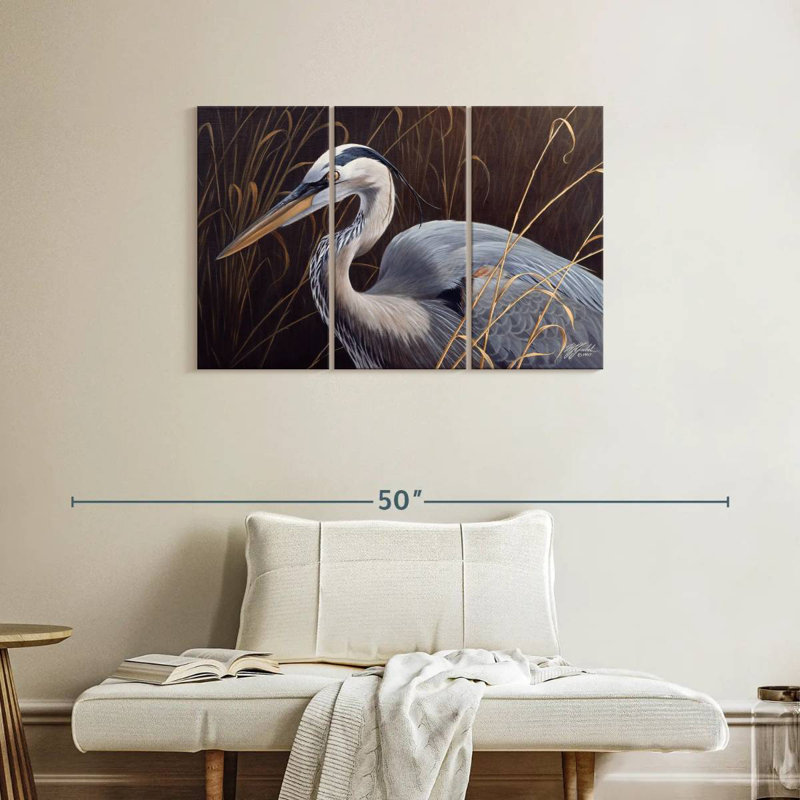 Brampt Great Blue Heron, 24" H x 38" W