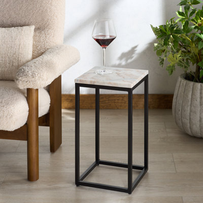 Macklyn Square Marble Top Accent Table