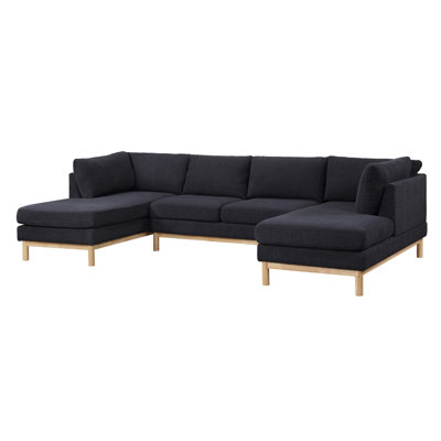 Hallie  Sherpa 124" Wide Double Chaise U-Shape Sectional Sofa