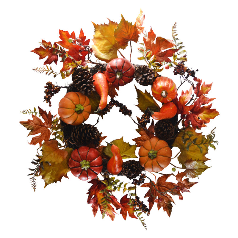 24" Pumpkin Wreath