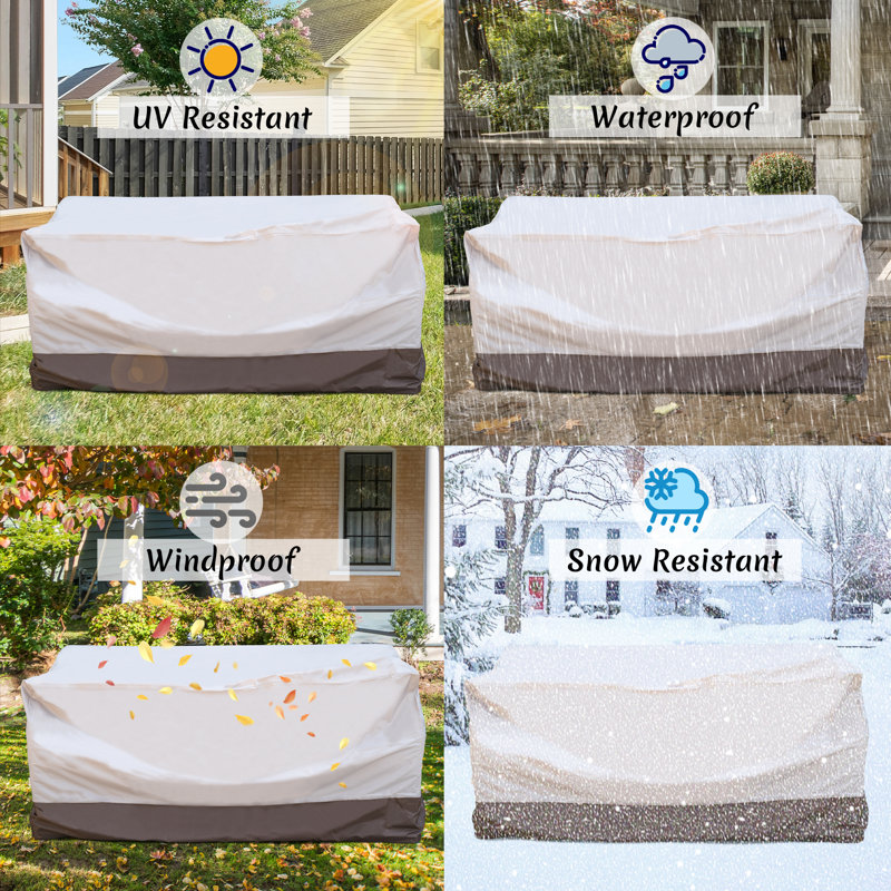 Beige and Brown Weatherproof Outdoor Furniture Cover