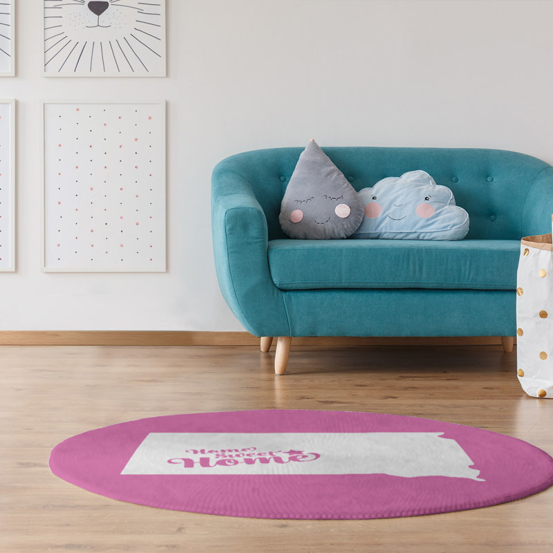 Tapis de pierre polyester pour la maison, Rond 5 pi