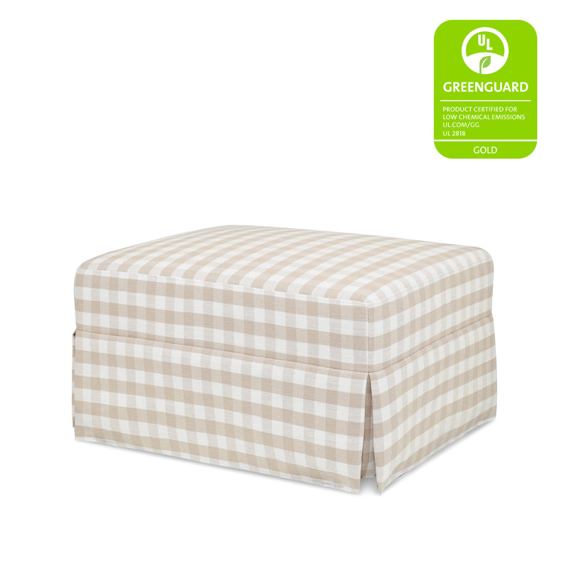Crawford Square Ottoman, Tan Gingham