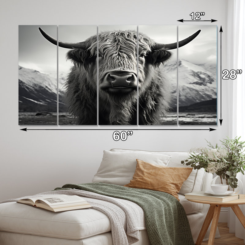 Yaks Portrait IV - Décoration murale animaux - 5 panneaux égaux