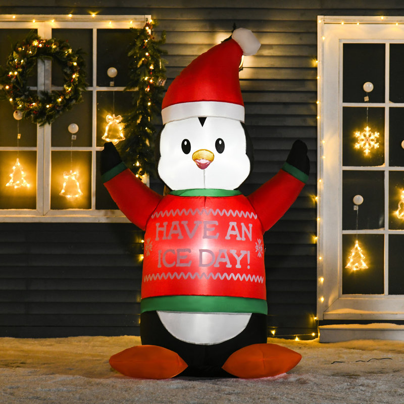 Décoration de Noël gonflable de 6 pi - en tenue, lumières vives, tenue de fête gonflable, eau brillante à DEL