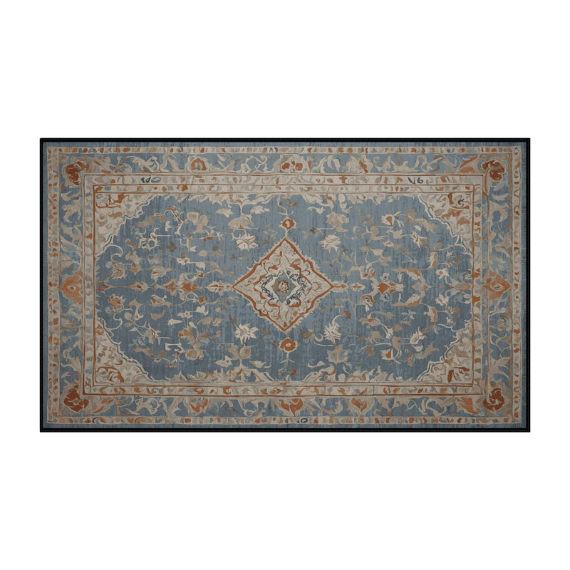 Machine Washable Black Area Rug, Rectangle 4' x 6'