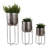 Metal Iron Planter Set With Textured Hammered Design And Modern Geometric Stands, Decorative Accent For Indoor Or Outdoor Display, Set Of 3-1084488045
