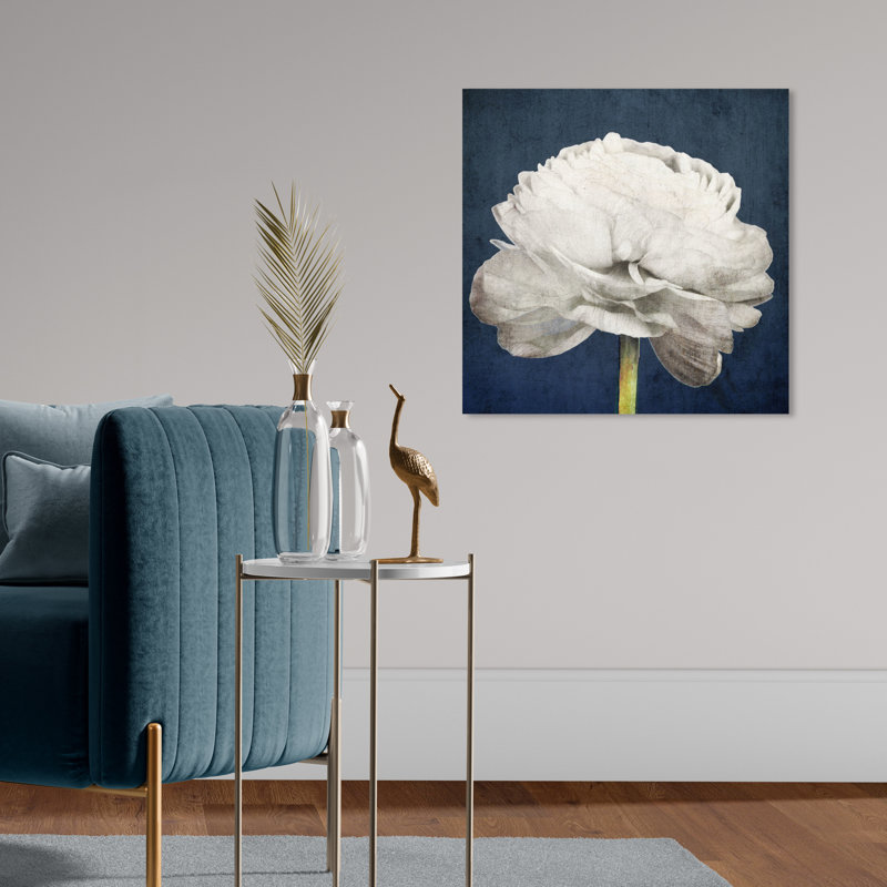 Barroso " Floral And Botanical Pretty View, Modern & Contemporary White " by Oliver Gal, 30" H x 30" W, Wrapped Canvas