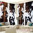 4Pcs Western Farmhouse Cowhide Print Curtains, Black & White Brown Faux Cow Animal Window Drapes for Bedroom Living Room Kitchen Study Dining Home Decor, Digital Printing-1702172748