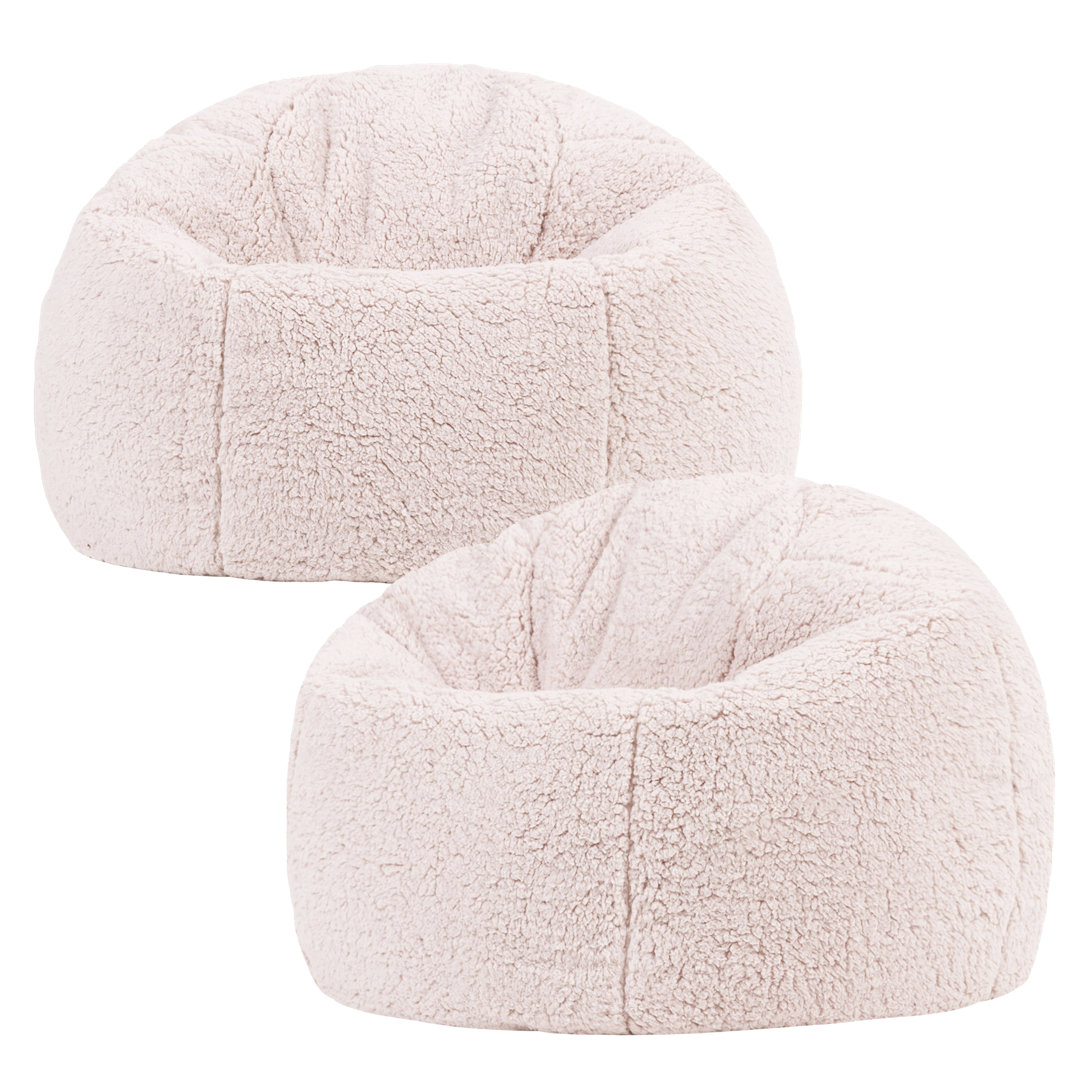 icon Kids Kingston Teddy Fleece Classic Bean Bag, Light Pink, Pack of 2