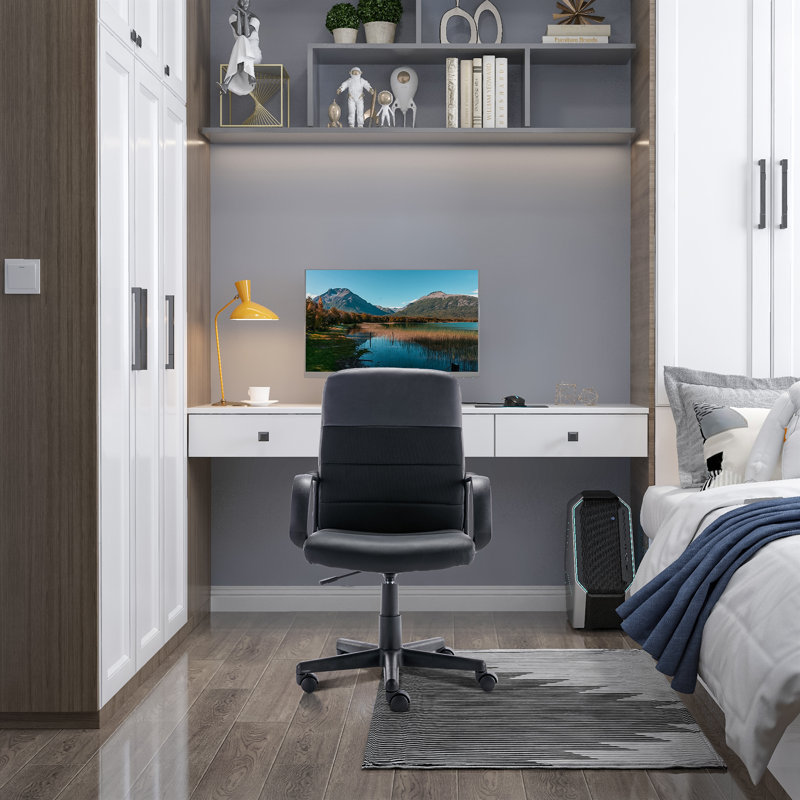 PU Mesh Office Chair Computer Desk Chair with Armrest