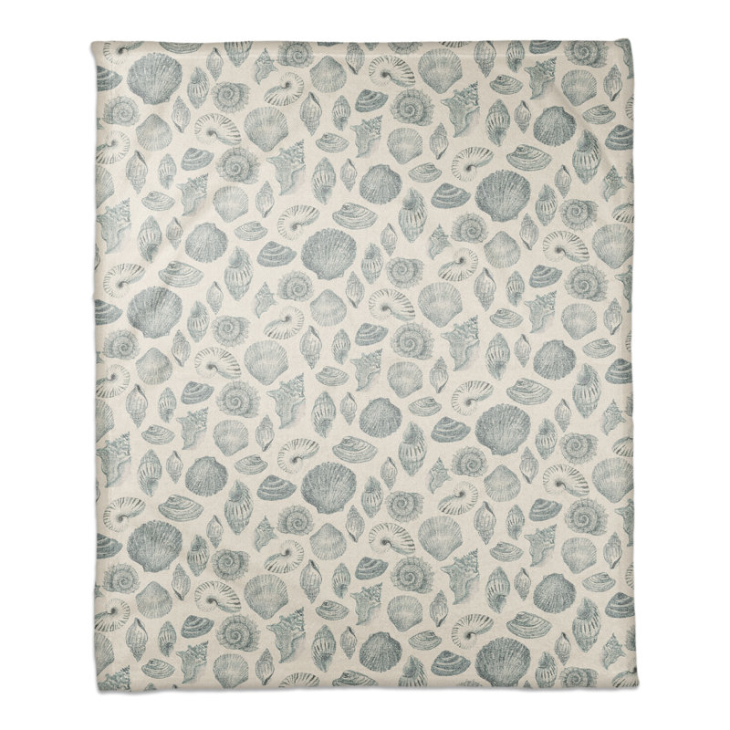 Hand Woven Throw Blanket, Blue/White