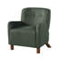 Fauteuil d'appoint rembourré avec capitonnage à boutons et base en bois massif pour salon ou chambre à coucher-63486617