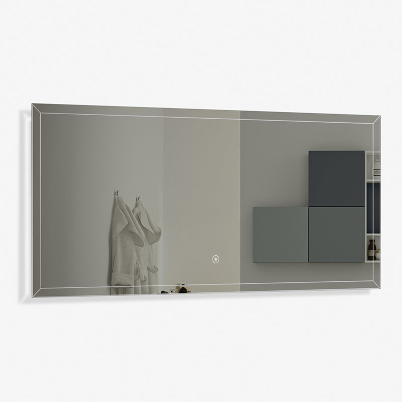 Miroir à fixation murale del-rétroéclairé Rivas, H 21,65 po x L 47,24 po