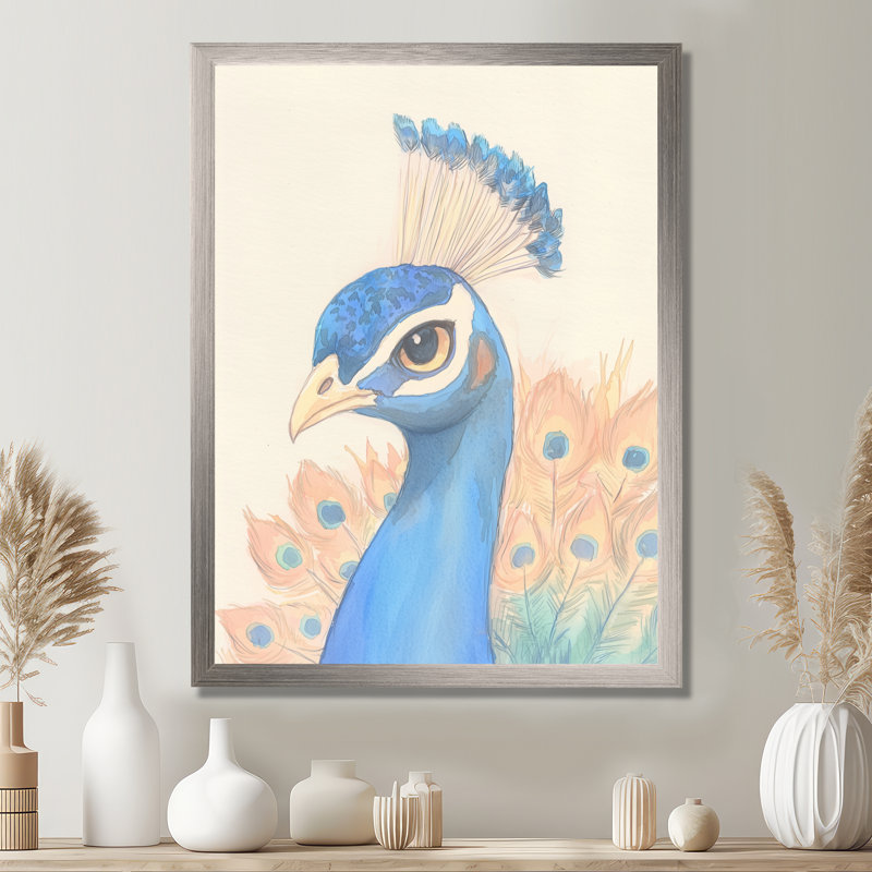 Ishaan - animaux, art mural sur toile, Argent argent, H 20 po x l 12 po, Reproduction encadrée d'une seule photo