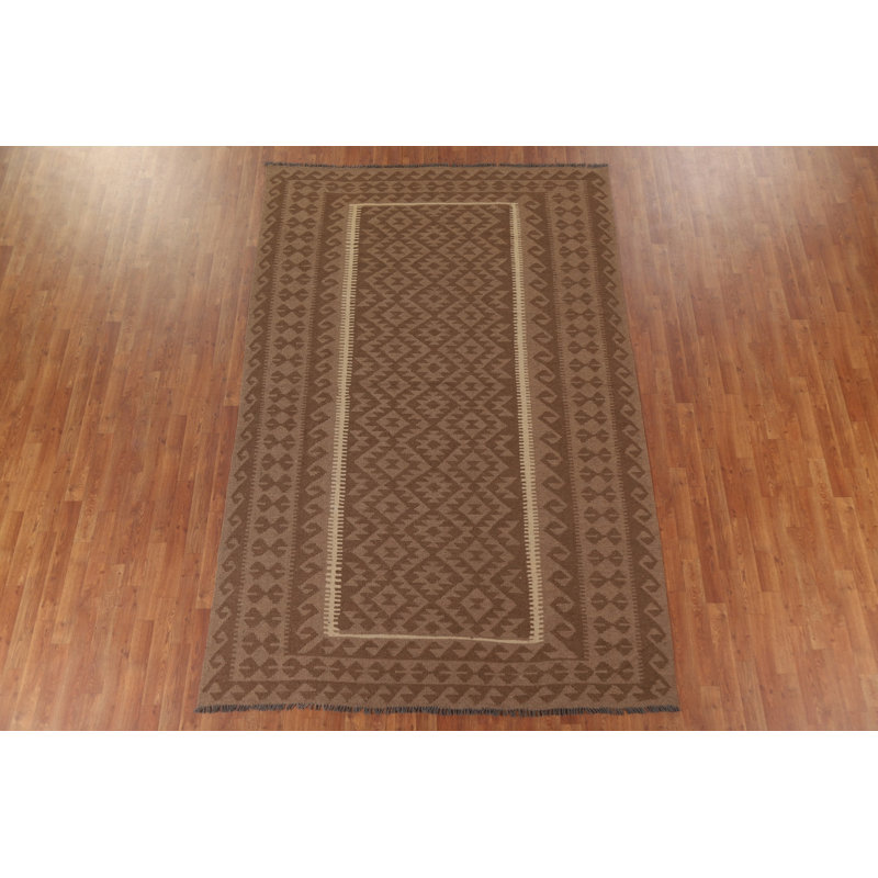 Tapis oriental réversible en laine Kilim 6 x 10