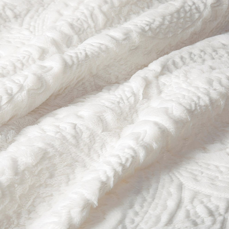 Édredon pour lit simple, surface en fausse fourrure brodée avec fausse fourrure et bourre