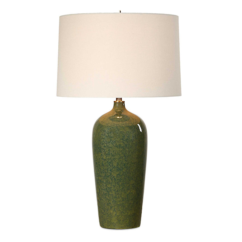 Ceramic Standard Lamp, Green, Beige