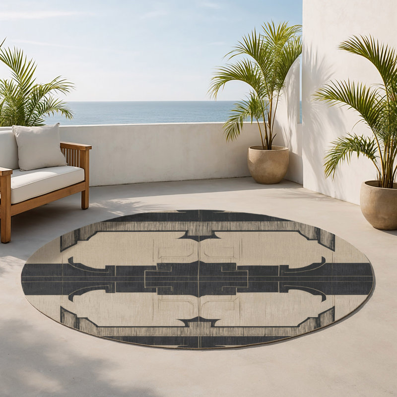 Tapis intérieur et extérieur Timeless Tribute, Rond 5 pi