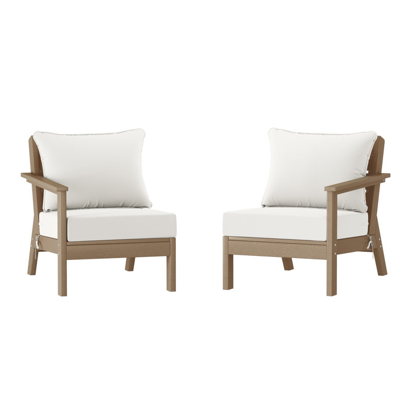 Ensemble de sièges profonds avec coussins, Light Brown, White
