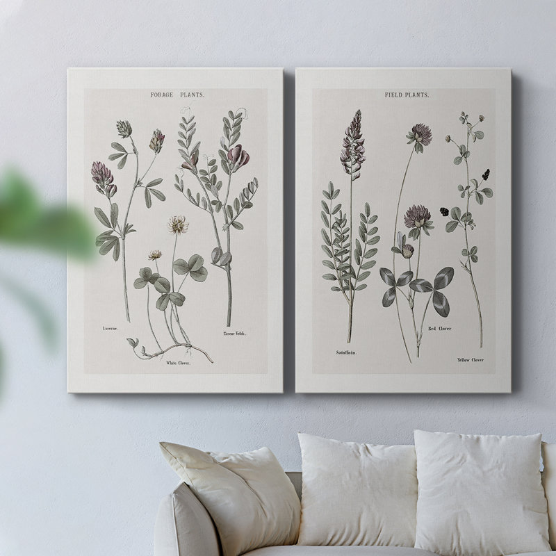 Multi Botanical I-Premium Gallery Wrapped Canvas -Ready to Hang, 36" H x 48" W