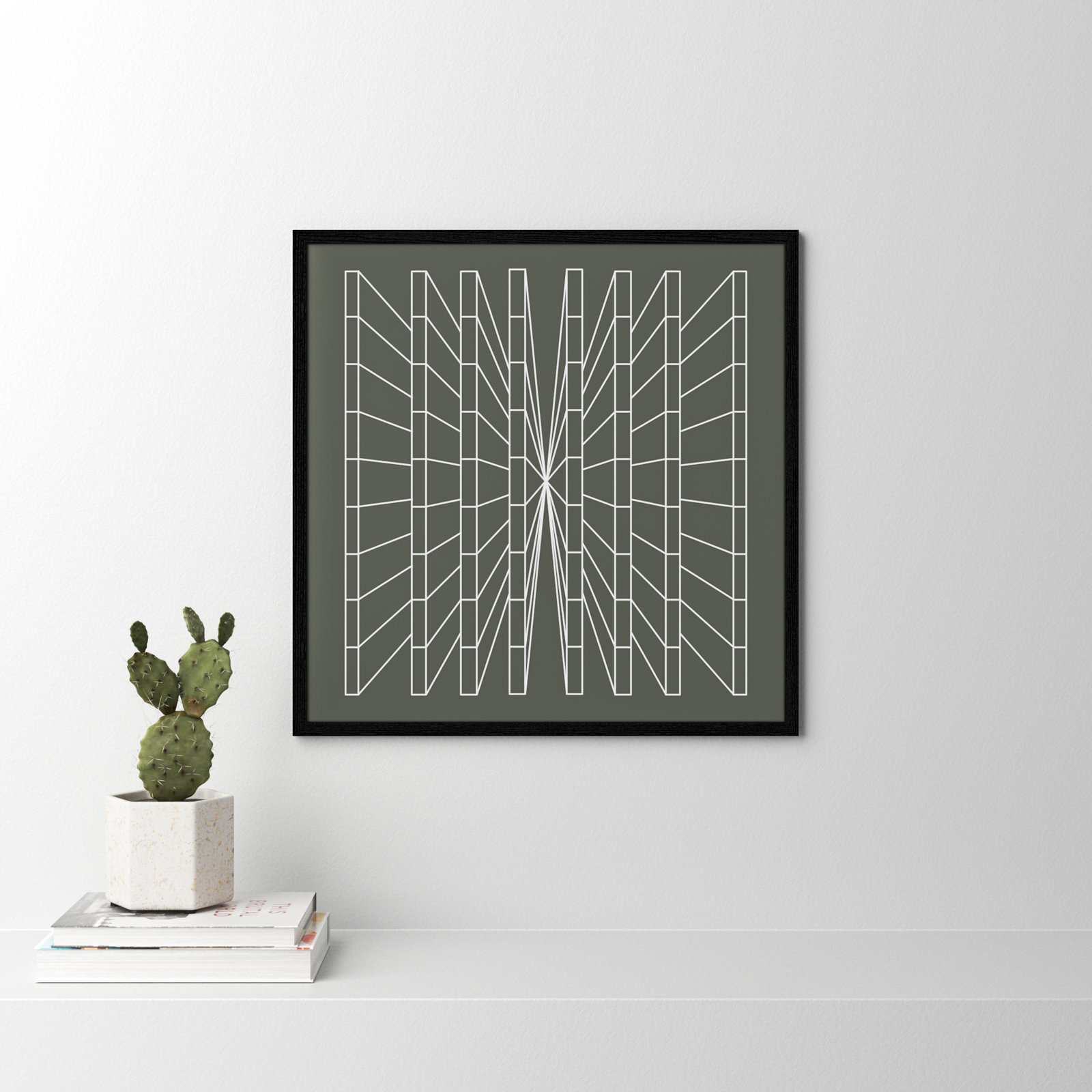 Olive Perspective by Sandi Hauanio, Black Wood Grain, 27.5" H x 27.5" W x 0.75" D