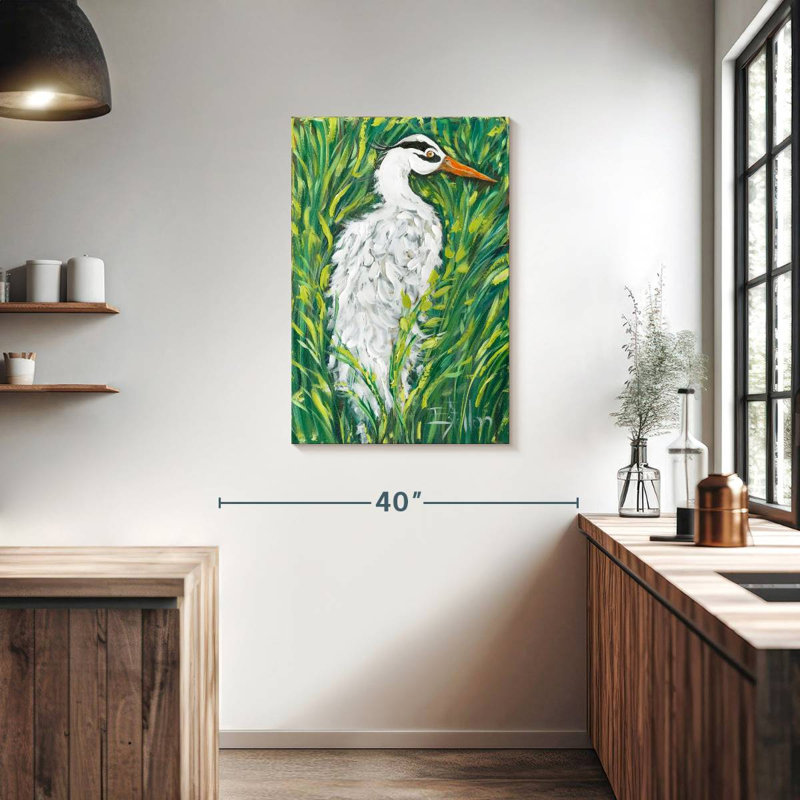 Brampt Fluffy White Egret, 36" H x 24" W