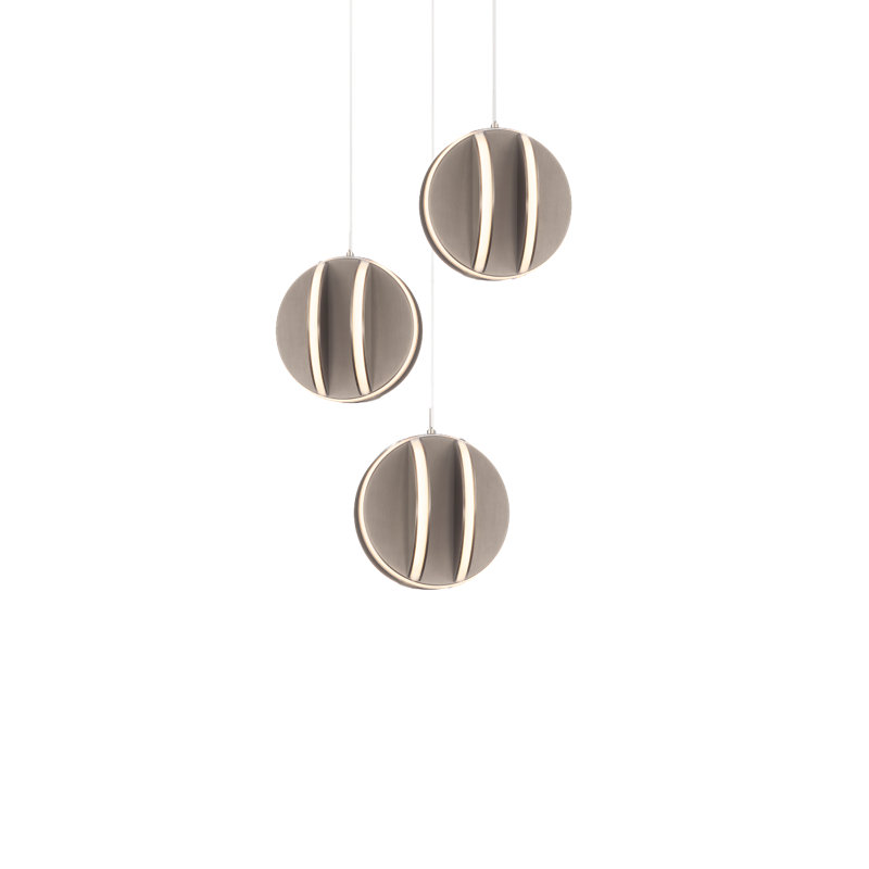 Carillion 3 - Light LED Pendant, Brushed Nickel