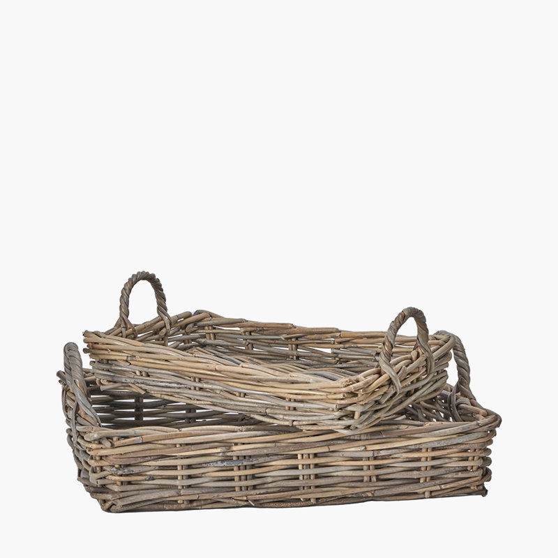 Hand Woven Wicker Laundry Hamper with Handles