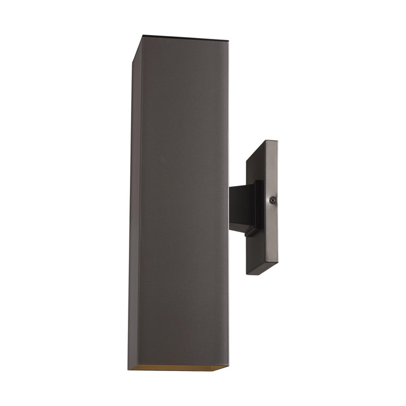 Medium Two Light Outdoor Wall Lantern, 18.5" H x 5" W x 7.75" D, Bronze, No