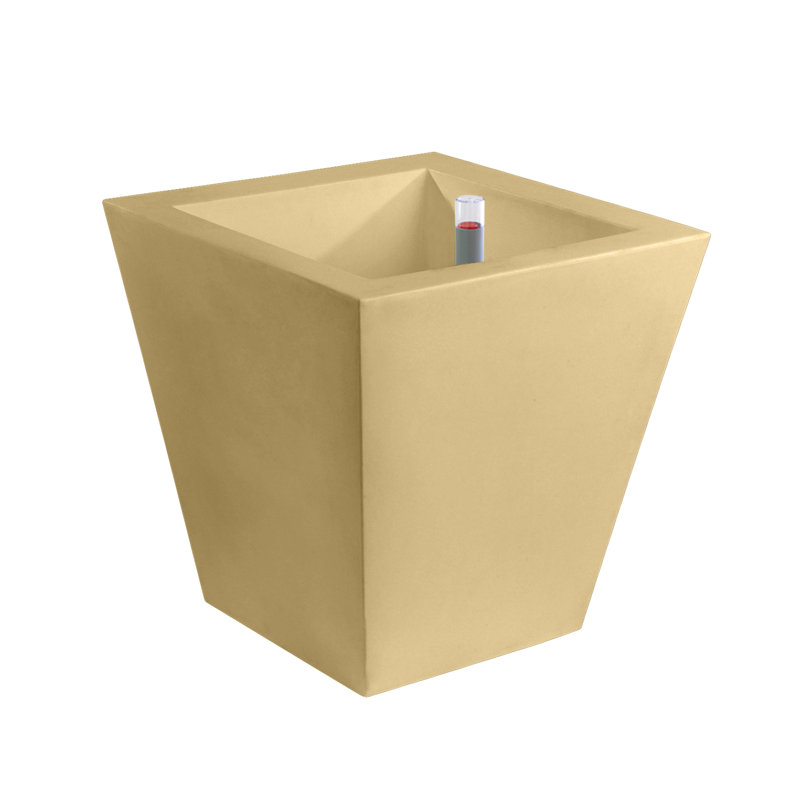 Cono Cuadrado - High Square Resin Cone Pot Planter - Self Watering, 11.75" H x 11.75" W x 11.75" D, Steel
