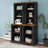Curved Bookshelf Set Of 2, Modern Freestanding Tall Cabinet With Open Display Shelves And Anti-Tip Device-1452873399