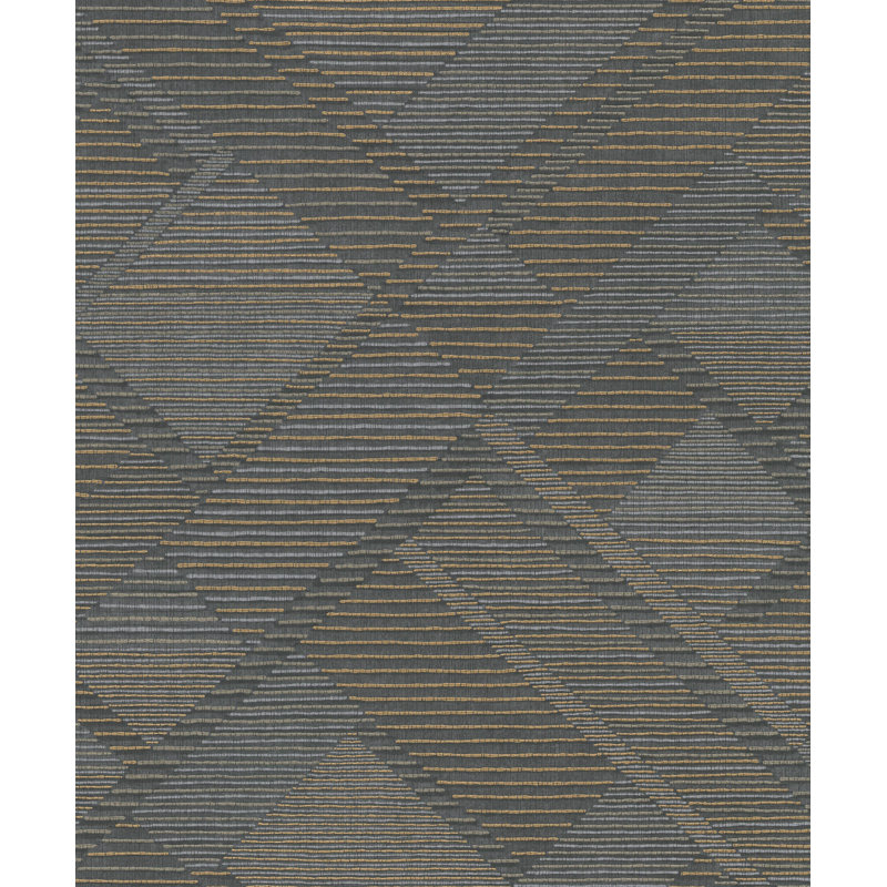 Papier peint géométrique L 33 pi x l 21 po Asperia, Bleu