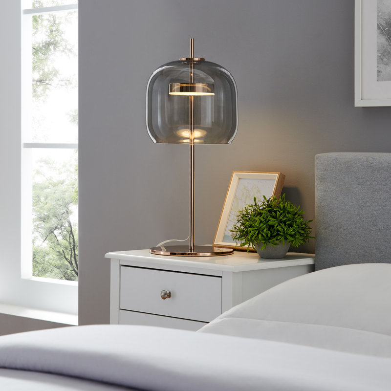 Lampe de table dorée 23 "Louver