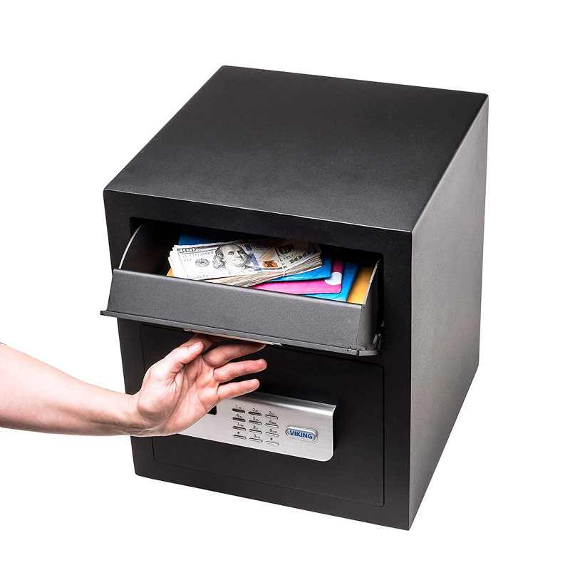 Viking Security Safe VS-40DS / VS-48DS Depository LCD Keypad Safe, 15.75" H x 13.78" W x 13.78" D