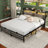 Bookcase Bed With Storage Slide Bedside Shelf and Charging Station & LED Light-1634898282-1634898284