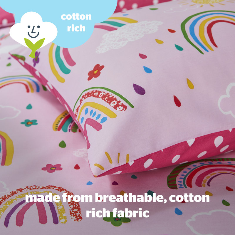 Silentnight Healthy Growth Rainbow Kids Duvet Set, Double - 2 Pillowcases (45 x 80 cm)