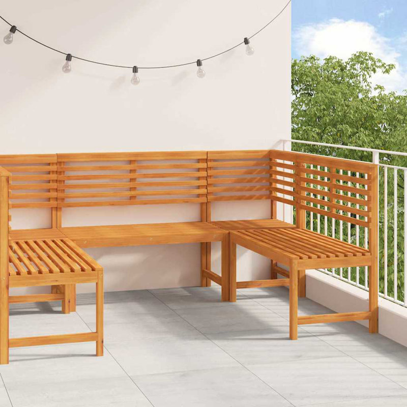 Ensemble de banc de jardin vidaXL 5 pièces en bois d'acacia massif brun