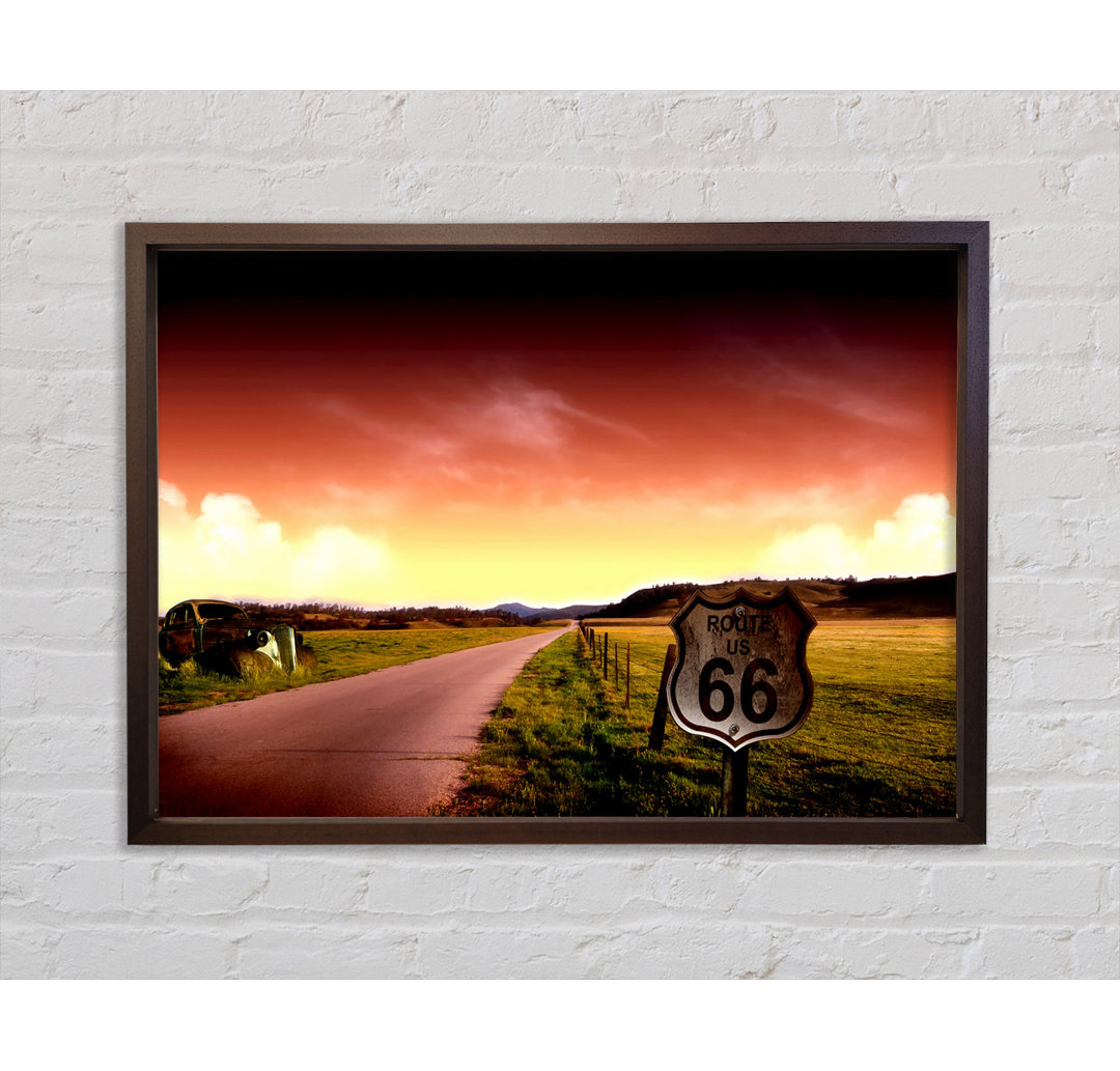 Drive Route 66 - Einzelner Bilderrahmen Kunstdrucke auf Leinwand