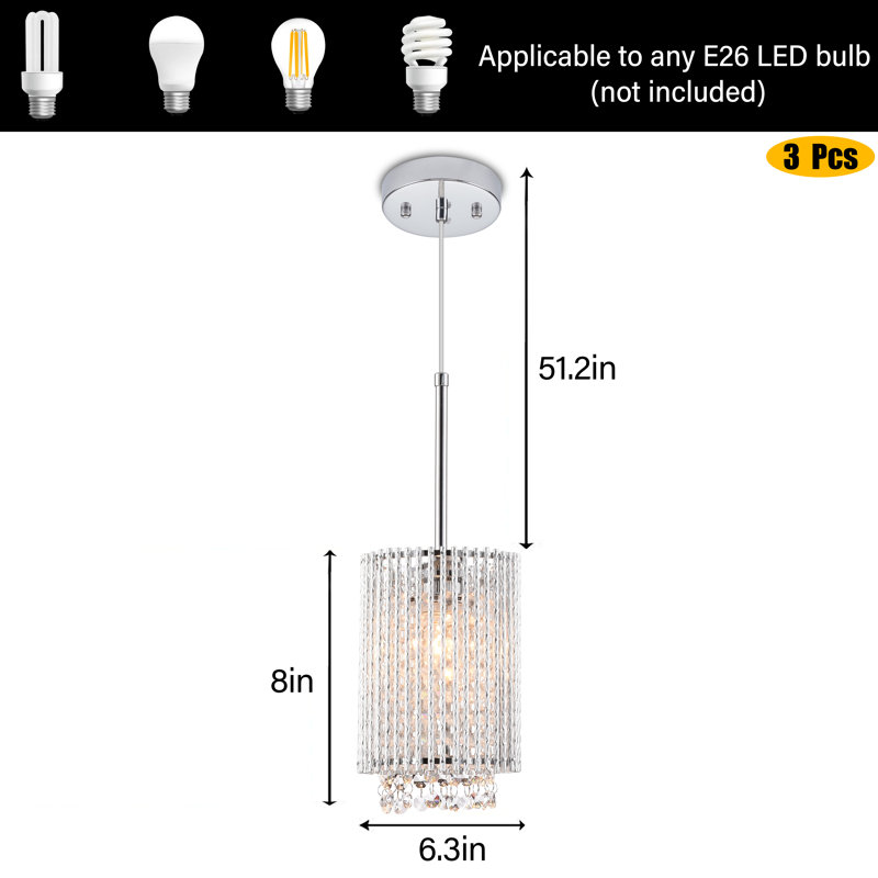 Kaino 3 - Light Silver Kitchen Island Pendant