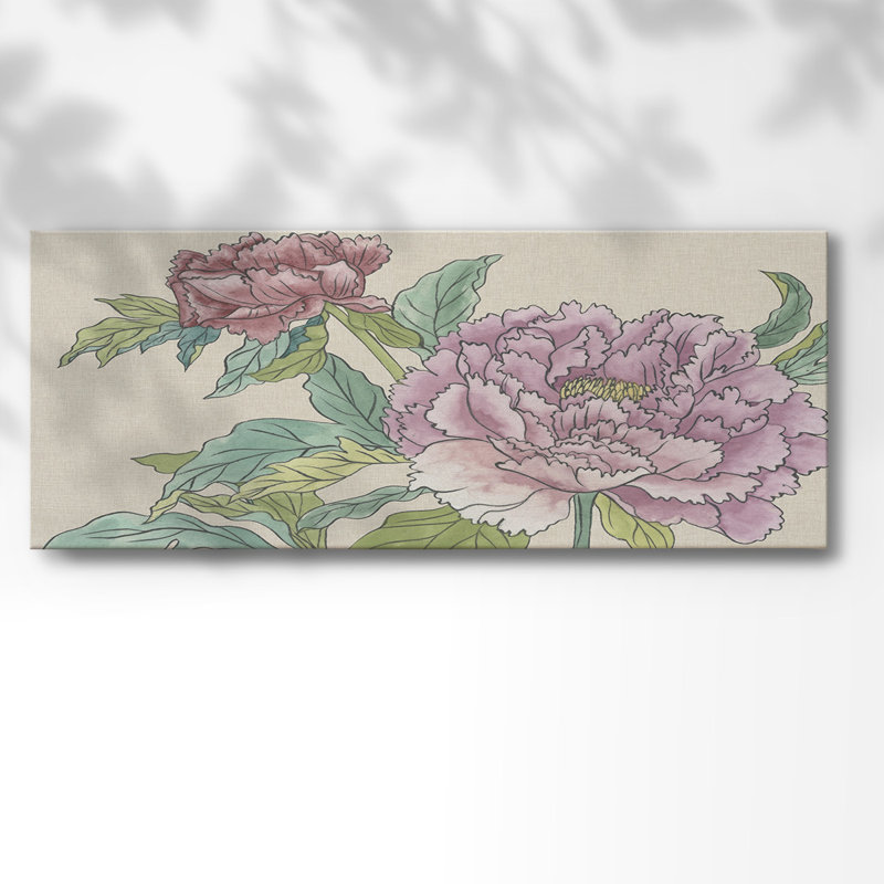 Peony Blooms I-Gallery, toile tendue, H 12 po x l 30 po x P 1,5 po