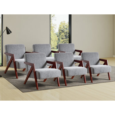 23.8'' Wide Modern Upholstered Soft Arm Accent chair With Solid Wood Legs (Set of 6)