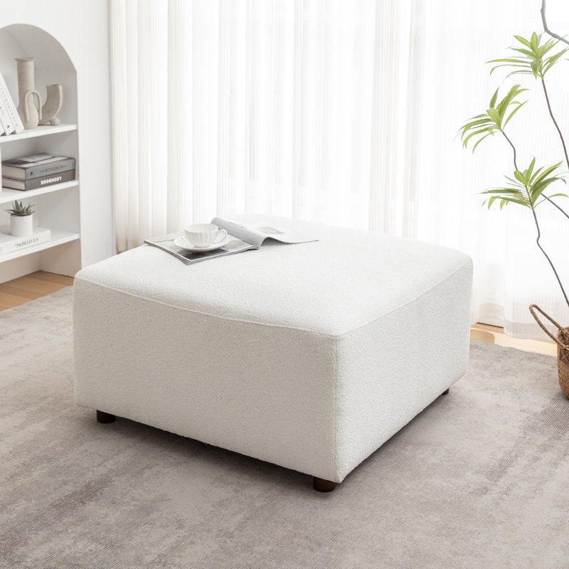 Repose-pieds modulaire Duvall - Tissu performance, Polyester crème