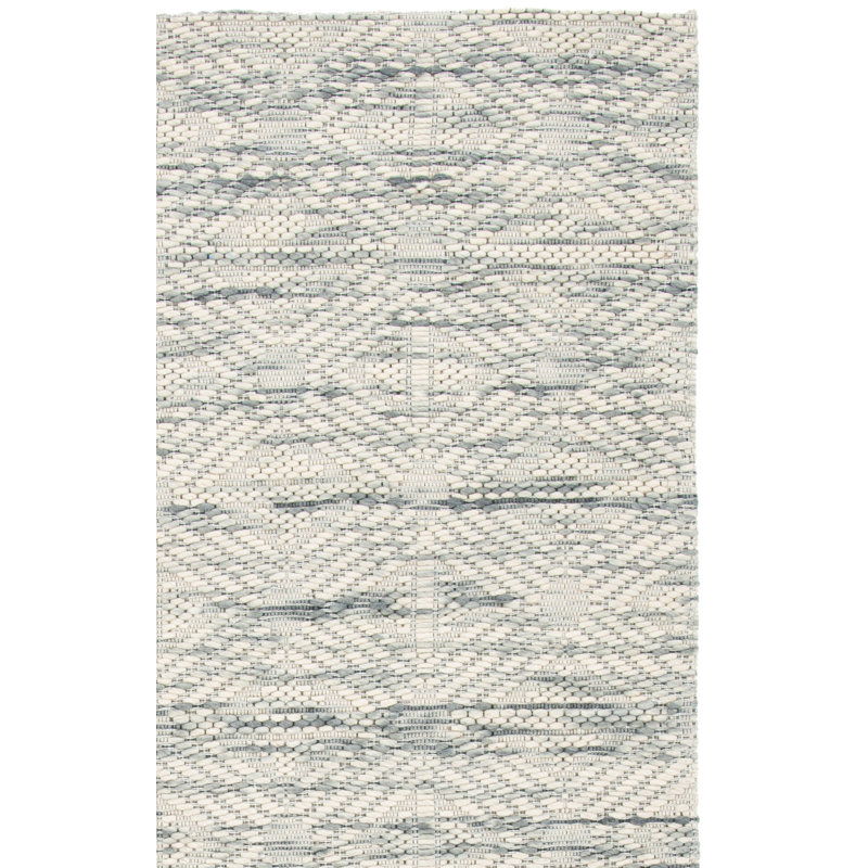 Arnetria Hand Loomed Wool And Cotton With Latex Geometric Rug, Rectangle 3' x 5'