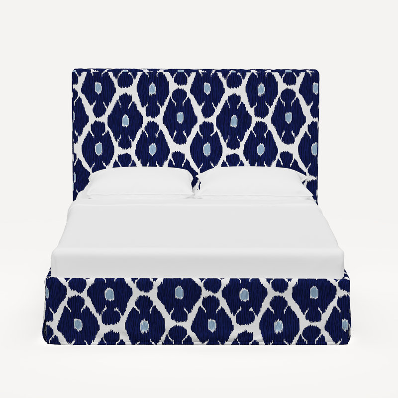 Shona Bed, Jr Poppy Indigo Geometric Linen, King